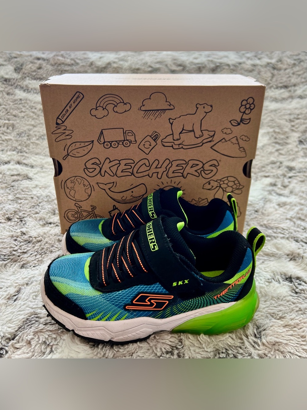 Skechers Thermoflux 2.0 Kodron (Size 11 Kids) Blue/Lime 403728L